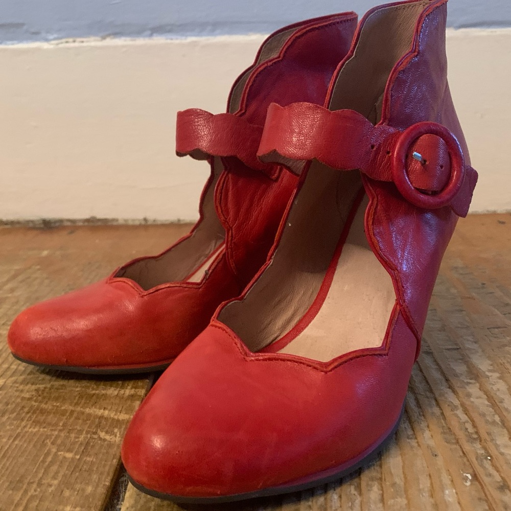 Red leather Miz Mooz heels